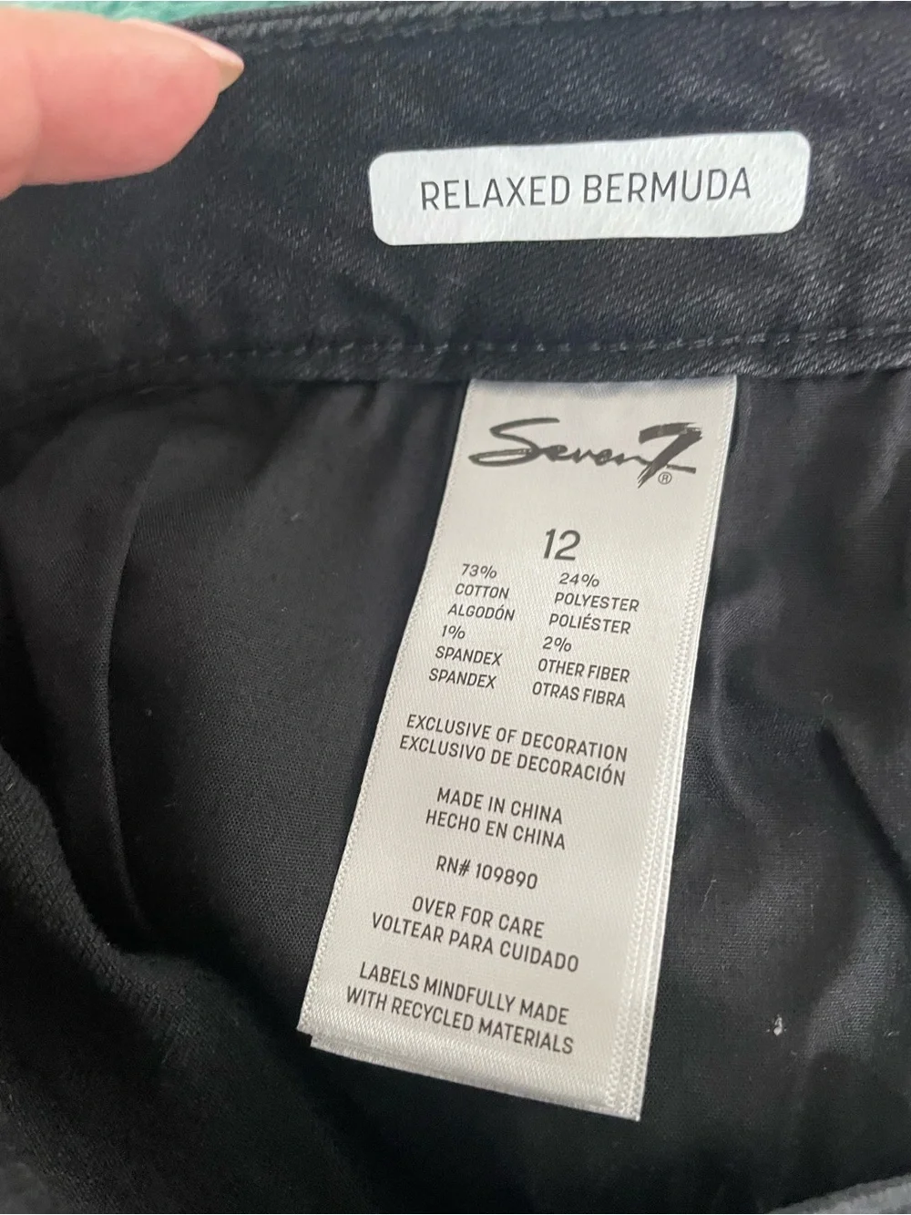 Seven7 Black Denim Bermuda Shorts